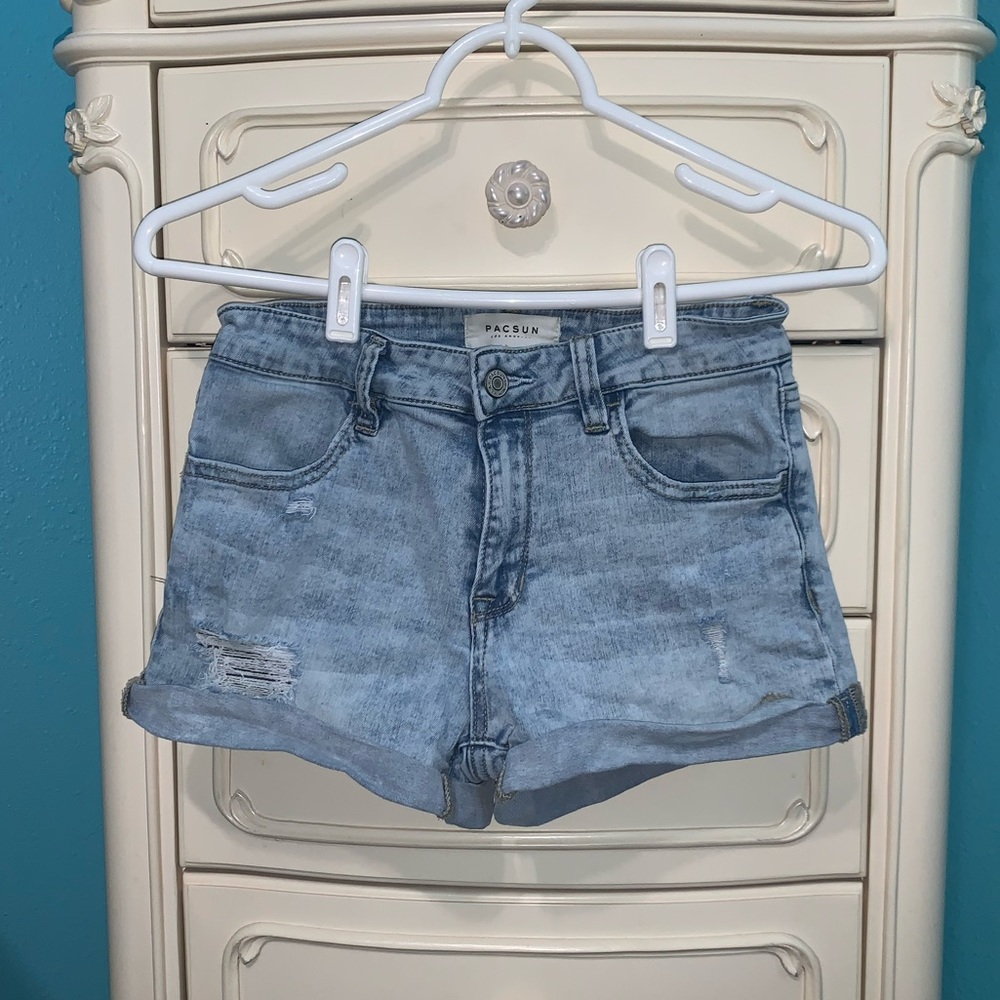 • Pacsun light-wash super stretch shorts